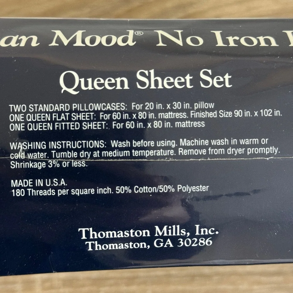 Thomaston American Mood Queen Sheet Set Devonshire Floral Percale Made in USA
